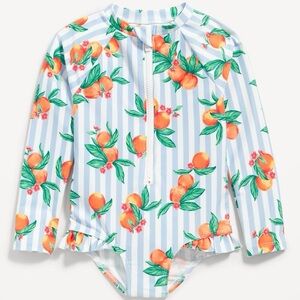 Old Navy Kids Rashguard with Orange Fruit and Blue Stripes
